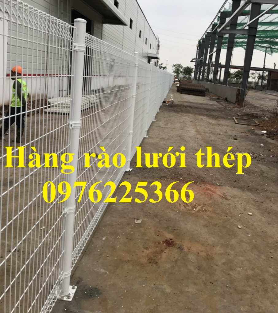 Hàng rào gập hai đầu sơn trắng